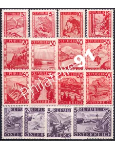 Autriche, n° 697 à 711, collection timbres Europe