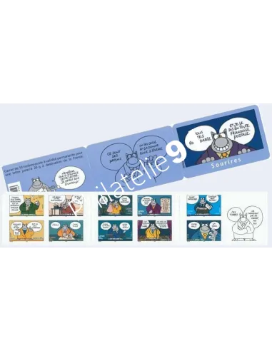 Carnet BC3825, Sourires, Le Chat, Geluck, collection timbres de France