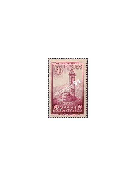Timbre n° 35 charnière, collection timbres Andorre Français