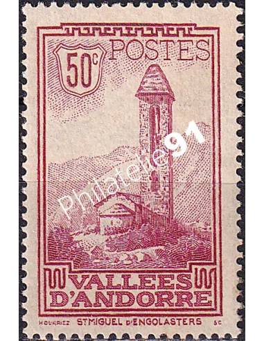 Timbre n° 35 charnière, collection timbres Andorre Français