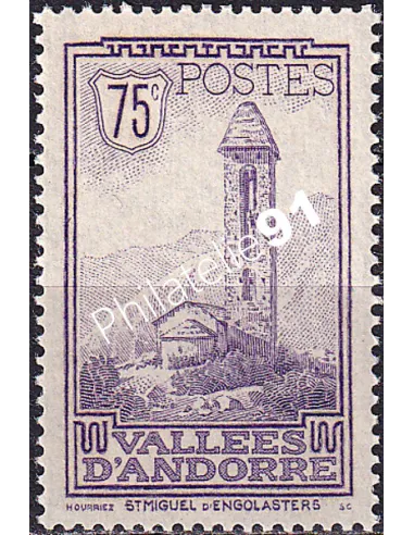 Timbre n° 37, collection timbres Andorre Français