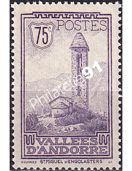 Timbre n° 37, collection timbres Andorre Français