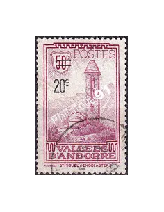Timbre n° 46 oblitéré, collection timbres Andorre Français
