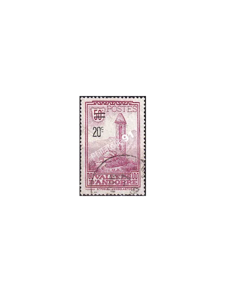 Timbre n° 46 oblitéré, collection timbres Andorre Français