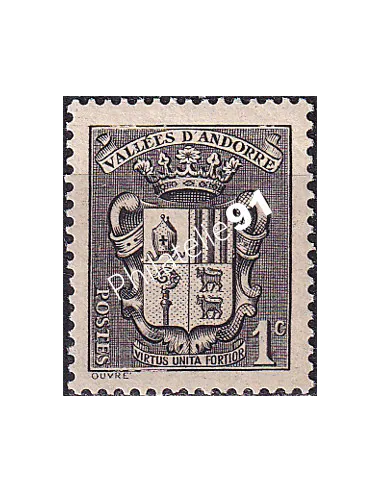 Timbre n° 47 charnière, collection timbres Andorre Français
