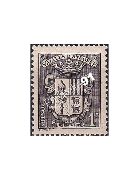 Timbre n° 47 charnière, collection timbres Andorre Français