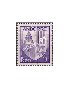 Timbre n° 93 charnière, collection timbres Andorre Français