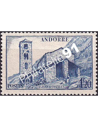 Timbre n° 101 charnière, collection timbres Andorre Français