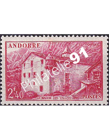 Timbre n° 104 charnière, collection timbres Andorre Français