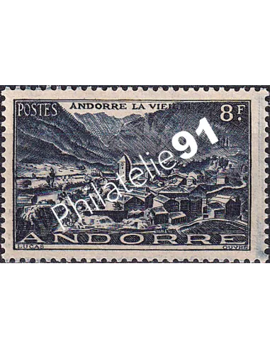 Timbre n° 127 charnière, collection timbres Andorre Français