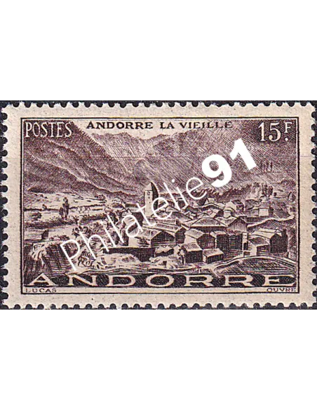 Timbre n° 132 charnière, collection timbres Andorre Français