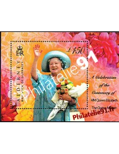 Bloc de timbres d'ALDERNEY - BF 8 - S.M. la Reine Elizabeth