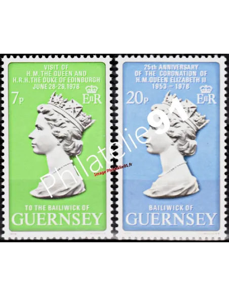 Timbres de GUERNESEY n° 158 à 159, ÉLISABETH II, timbres d'Europe