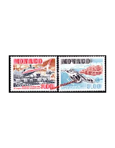 MONACO - n° 1736 - 1737 - Hélicoptères - Aéroports civils