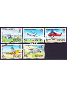 ALDERNEY - Timbres n° 18 à 22 - Aéroport d'Aurigny -