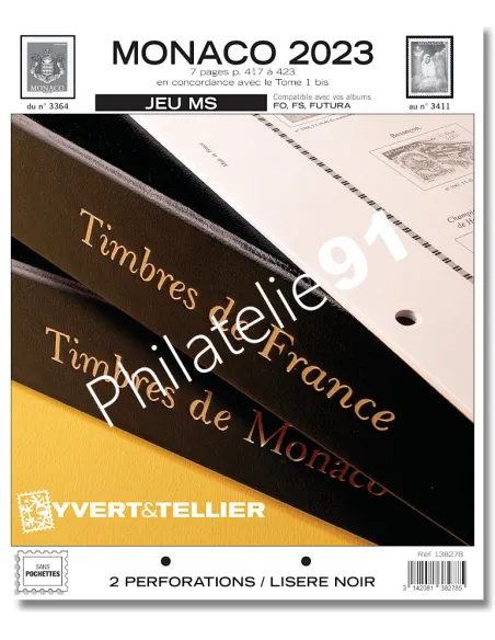 Jeu Yvert-et-Tellier MONACO MS 2023, matériel philatélie