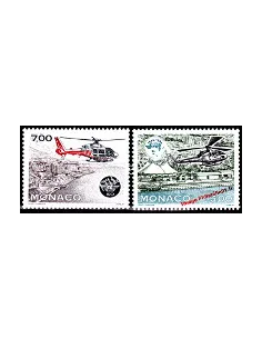 Timbre de MONACO n° 1951 - 1952 - Aviation Civile Internationale - Hélicoptères