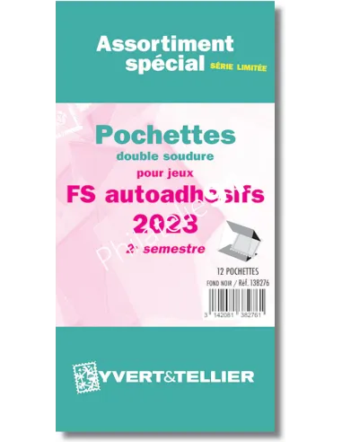 assortiment pochettes pour adhésifs 2023, jeux Yvert et Tellier 2023