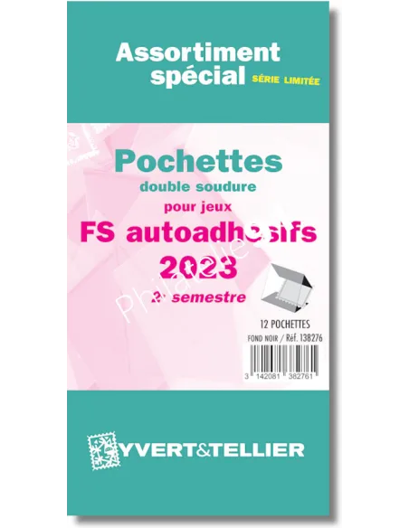 assortiment pochettes pour adhésifs 2023, jeux Yvert et Tellier 2023