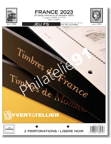 Pages FS pour les timbres 2023, Jeux 2023 Yvert et Tellier