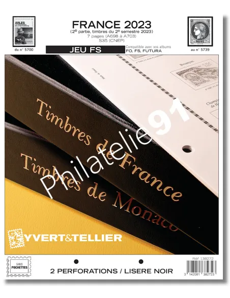 Pages FS pour les timbres 2023, Jeux 2023 Yvert et Tellier