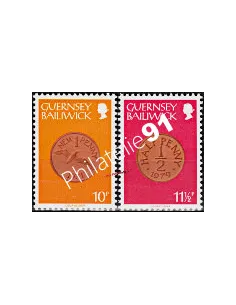 timbres de GUERNESEY n°  194 à 195, Monnaie, timbres d'Europe