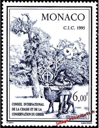 Timbre de MONACO n°  1994 - Conseil international de la chasse