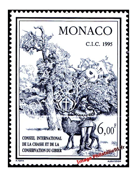 Timbre de MONACO n°  1994 - Conseil international de la chasse