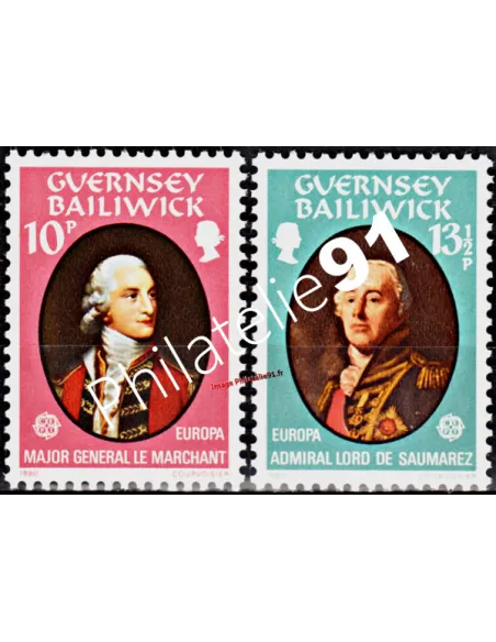 GUERNESEY - n°  199 à 200 - EUROPA - Pers. célèbres - 1980