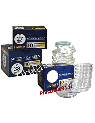 LINDNER - Capsules pour monnaies Ø 14 à 34,5 mm - paquet de 10
