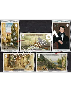 Timbres de GUERNESEY n° 208 à 212, TABLEAUX, NOEL, timbres d'Europe