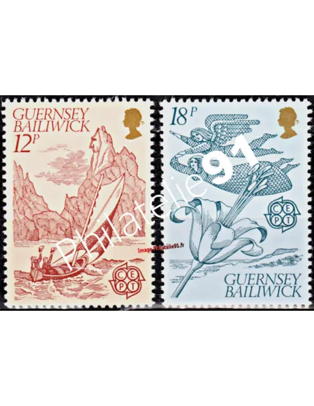 Timbres de GUERNESEY n° 217 à 218 - EUROPA 1981 - Le Folklore