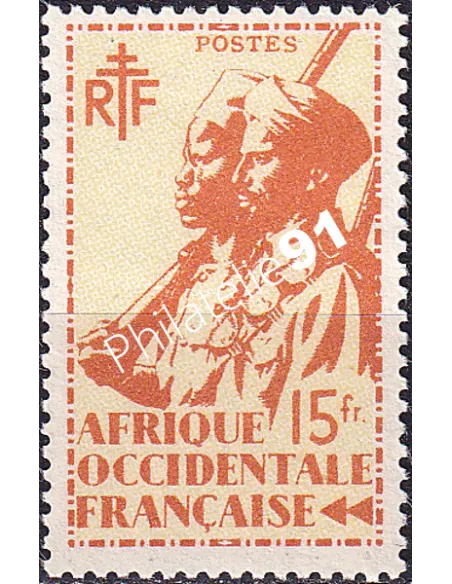 A.O.F. n° 21 charnière, collection timbres colonies françaises