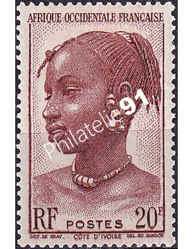 A.O.F. n° 41 charnière, collection timbres colonies françaises