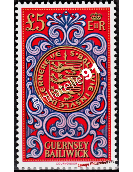 Timbre de GUERNESEY n° 219, SCEAU du bailiwick, timbre d'europe