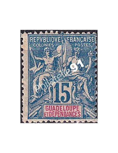 Guadeloupe n° 32 charnière, Collection timbres Colonies fraçaises
