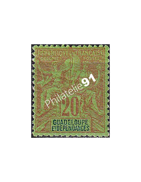 Guadeloupe n° 33 charnière, Collection timbres Colonies fraçaises