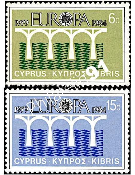 Timbre de Chypre n° 606 à 607, EUROPA 1984, collection timbre Europe