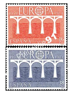 Timbres d'Espagne n° 2367-2368, EUROPA 1984, collection timbre Europe