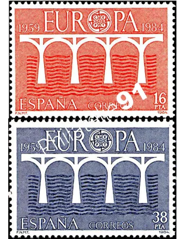 Timbres d'Espagne n° 2367-2368, EUROPA 1984, collection timbre Europe