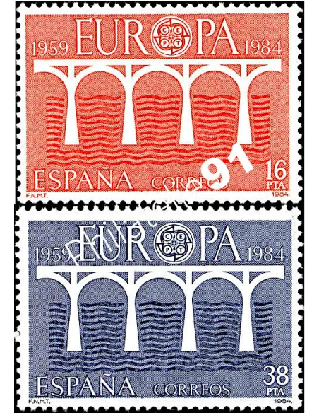 Timbres d'Espagne n° 2367-2368, EUROPA 1984, collection timbre Europe