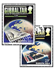 Timbre de Gibraltar n° 483-484, EUROPA 1984, collection timbres Europe