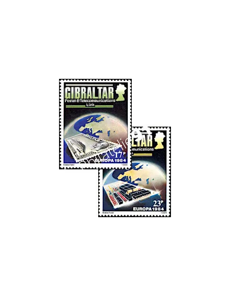 Timbre de Gibraltar n° 483-484, EUROPA 1984, collection timbres Europe