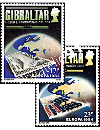 Timbre de Gibraltar n° 483-484, EUROPA 1984, collection timbres Europe