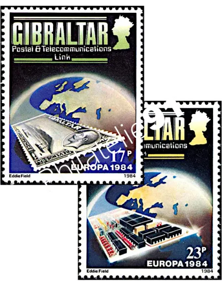 Timbre de Gibraltar n° 483-484, EUROPA 1984, collection timbres Europe