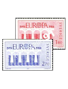Timbre de Suède n° 1252 à 1253, EUROPA 1984, collection timbres Europe