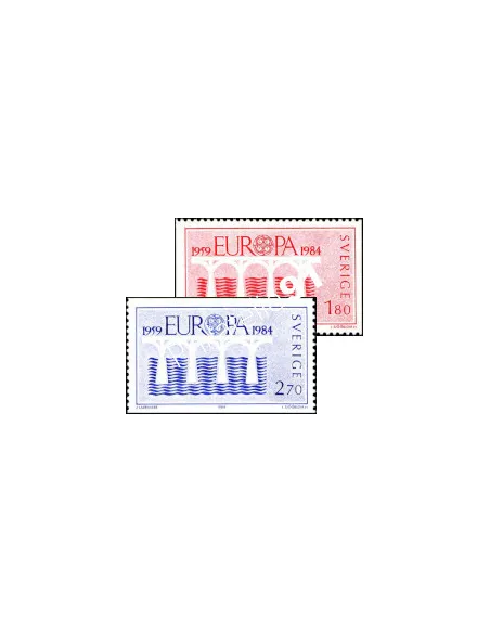 Timbre de Suède n° 1252 à 1253, EUROPA 1984, collection timbres Europe
