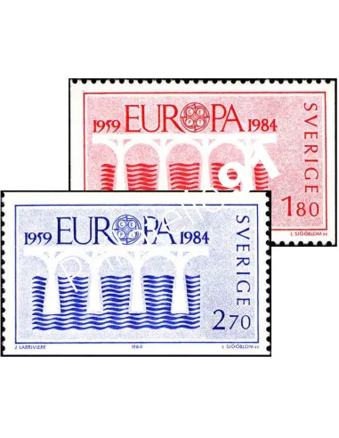Timbre de Suède n° 1252 à 1253, EUROPA 1984, collection timbres Europe
