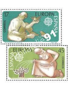 Timbre d'Espagne n° 2461 à 2462, EUROPA 1986, collection timbre Europe