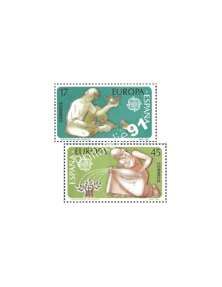 Timbre d'Espagne n° 2461 à 2462, EUROPA 1986, collection timbre Europe
